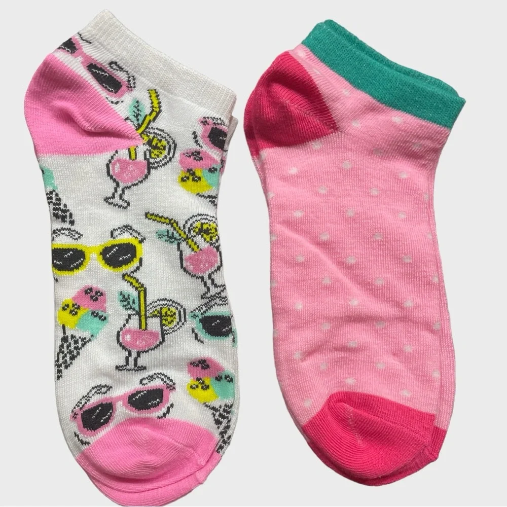 Tropical Drinks Fun in Sun Women’s Theme Ankle Socks Size 5-9